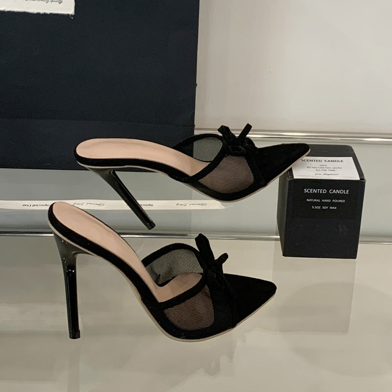 Dame Sling-Pumps med elegant netdesign og legende bånddetalje Stilla