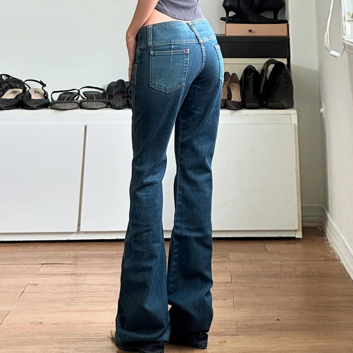 Dame Bootcut Jeans med høj talje og sidelommer Skovae
