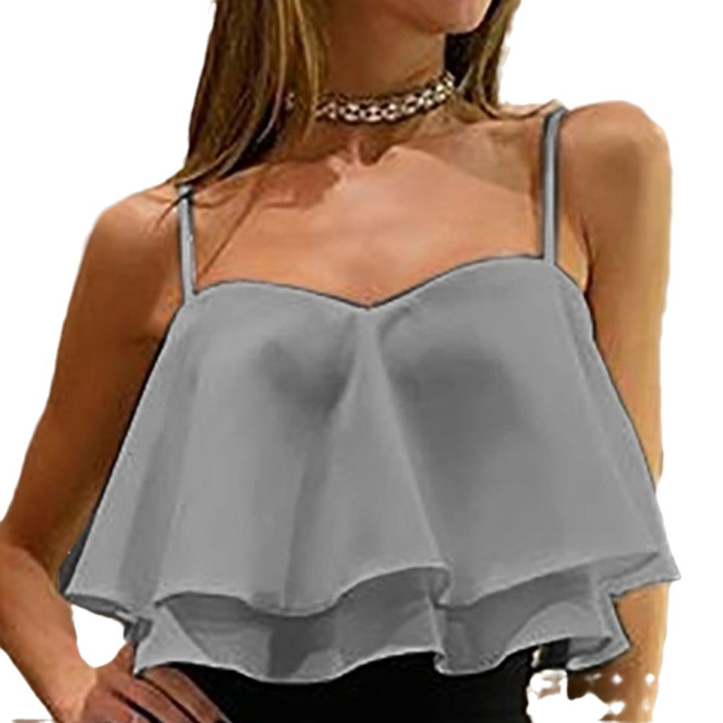 Damer Flydende Laget Crop Top Stilla