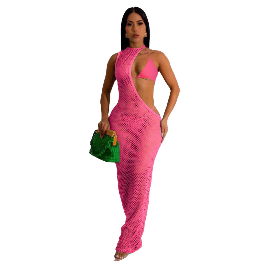 Dame trendy netkjole med asymmetrisk snit Stilla