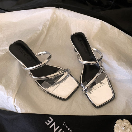 Dame elegante transparente sandaler med hæl Stilla