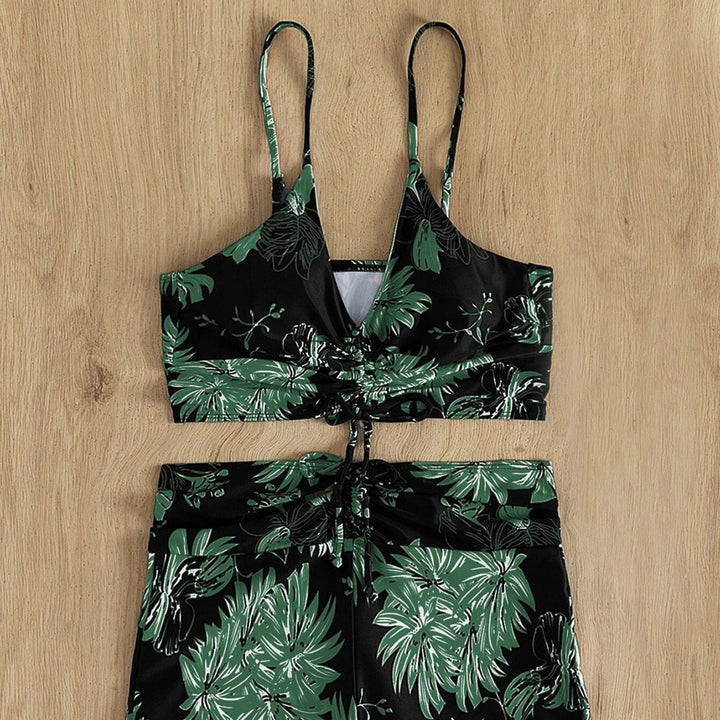 Dame Sporty Bandeau bikini sæt med justerbare stropper og flæsedesign Stilla