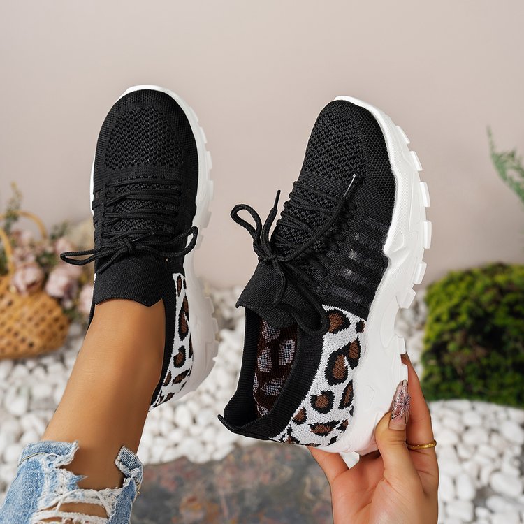 Dame Sporty Sneakers med fashionable dyremønster og åndbart overdel Stilla