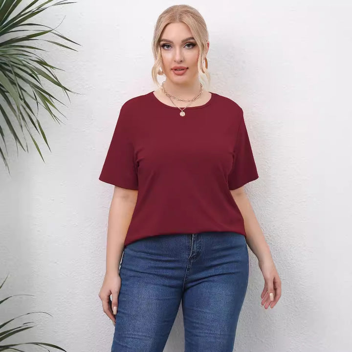 Dame trendy T-shirt med kreative udskæringer Skovae