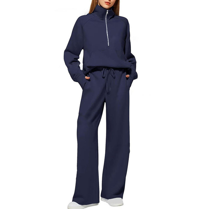 Dame Behageligt Zip-Up Lounge Sæt Stilla