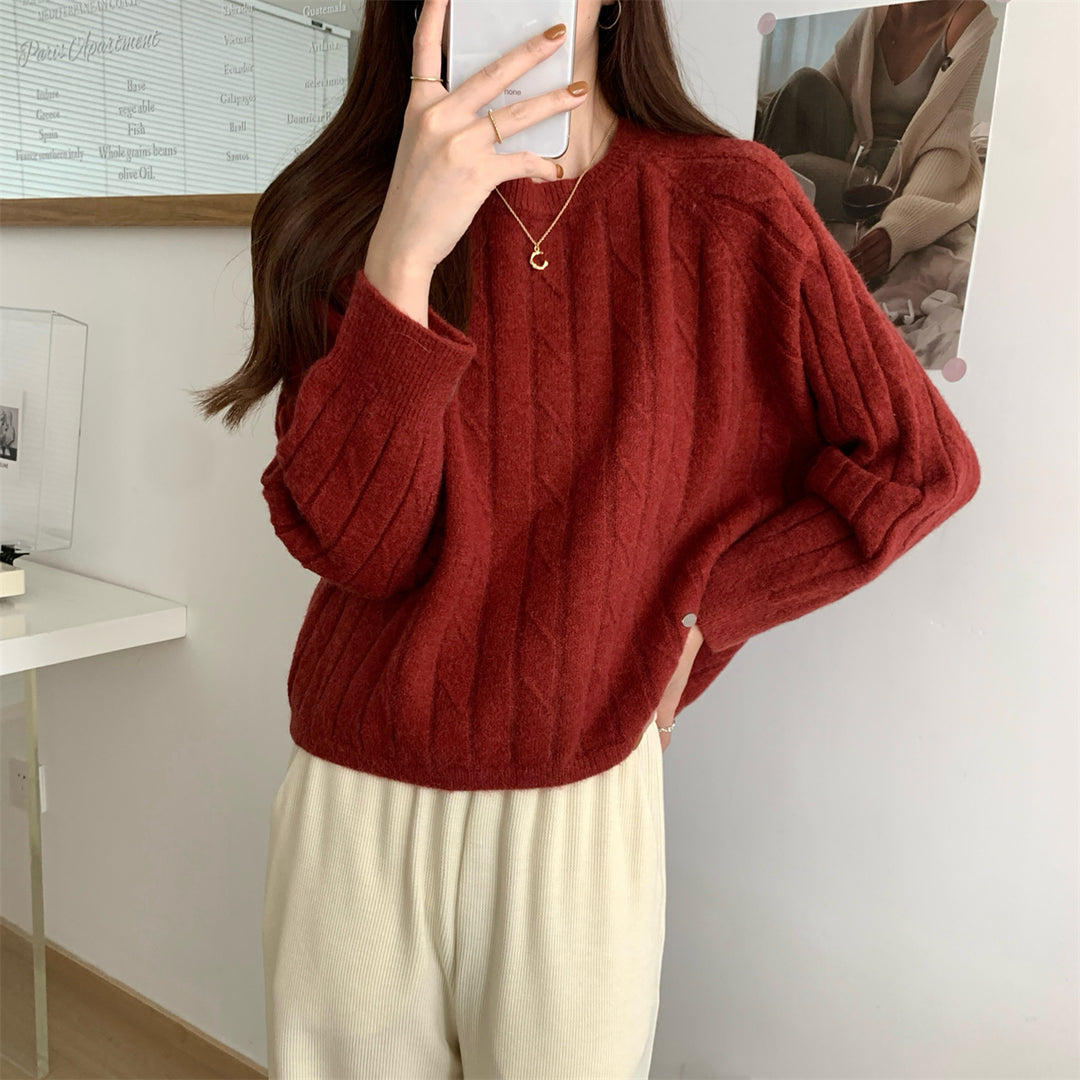 Kvinders chunky strikket sweater med elegant rib design og afslappet pasform Stilla