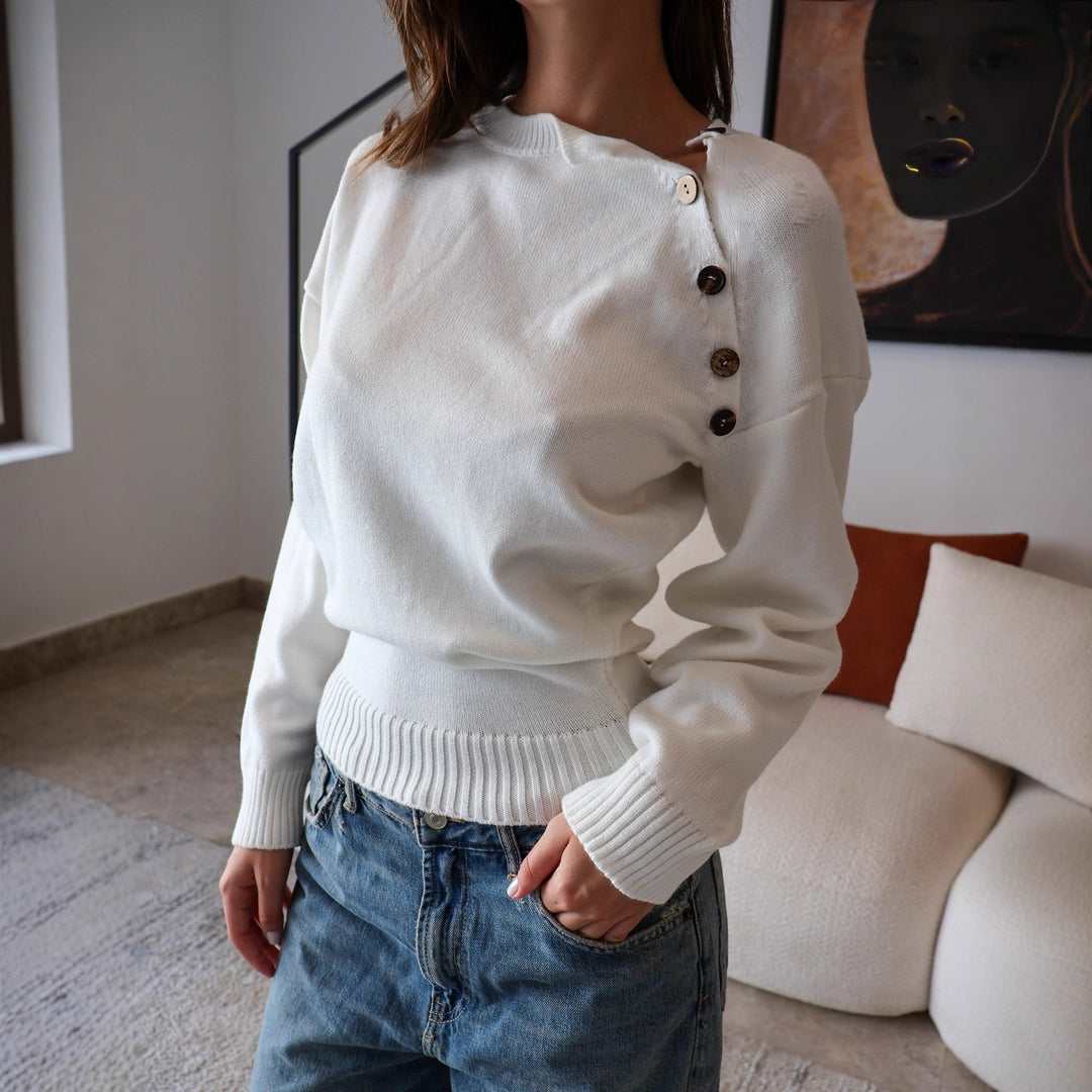 Kvindernes fashionable strikket sweater Stilla
