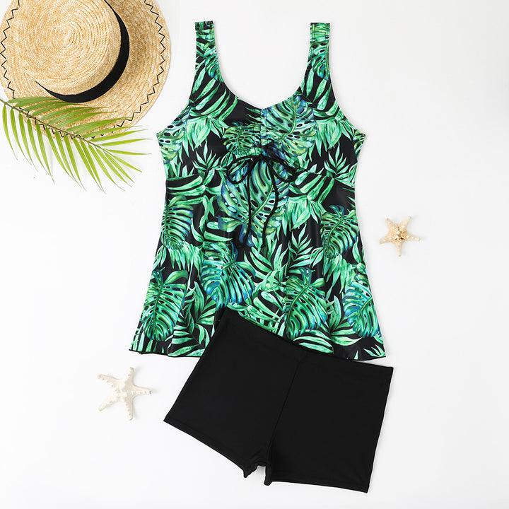 Dame Tankini-sæt med blomsterdesign og komfortable shorts Stilla