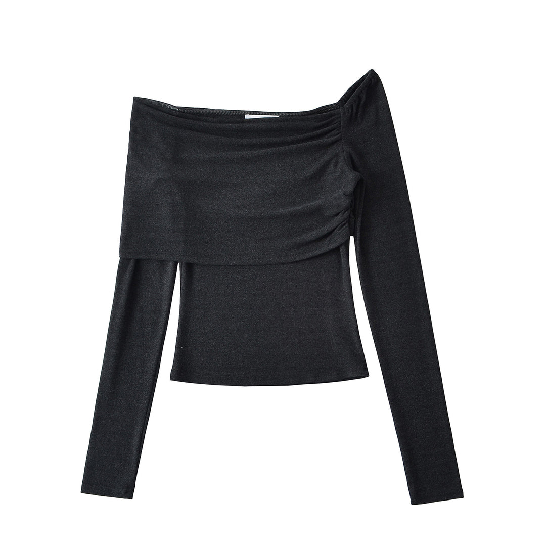 Dame asymmetrisk top med flæsedetaljer og elegant snit Stilla