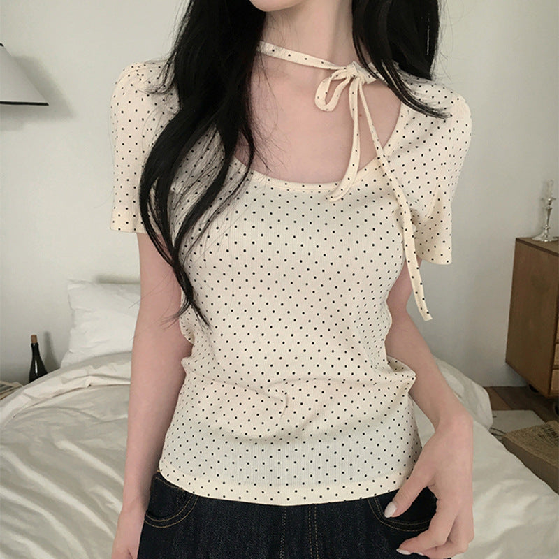 Damer Polka Dot Bluse Skovae