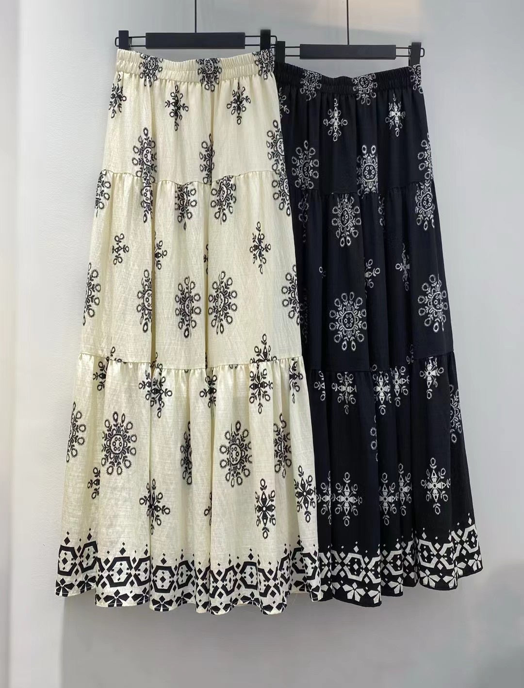 Femme Bohemian Broderet Maxi-Nederdel Stilla