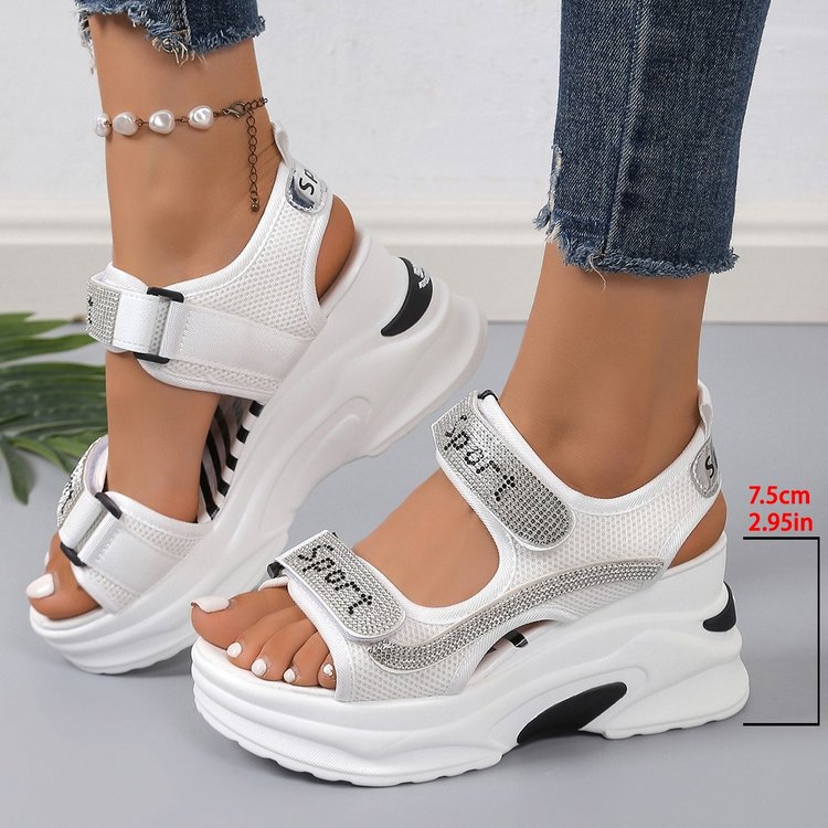 Dame Sporty Wedge-Sandaler med justerbare remme og åndbart overmateriale Stilla