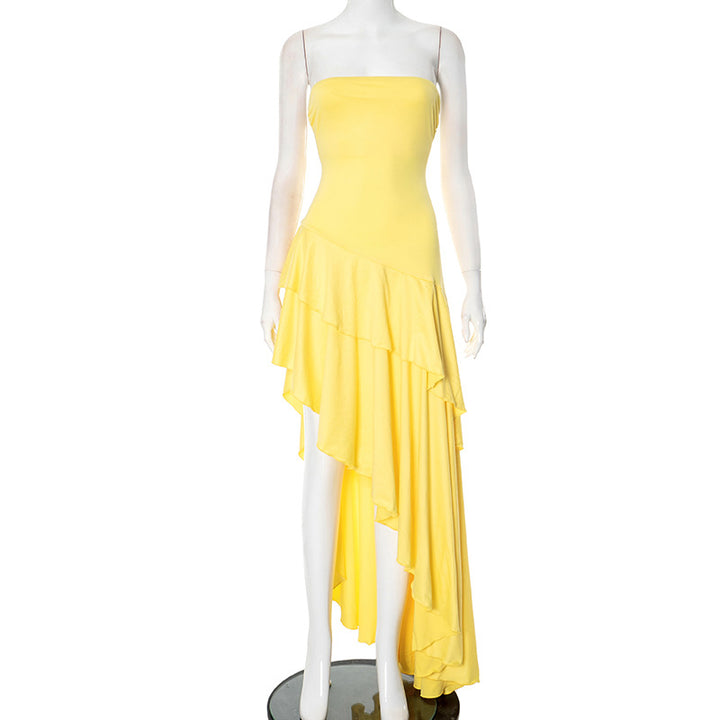 Dame Strapless High-Low Flæse Maxi Kjole Stilla