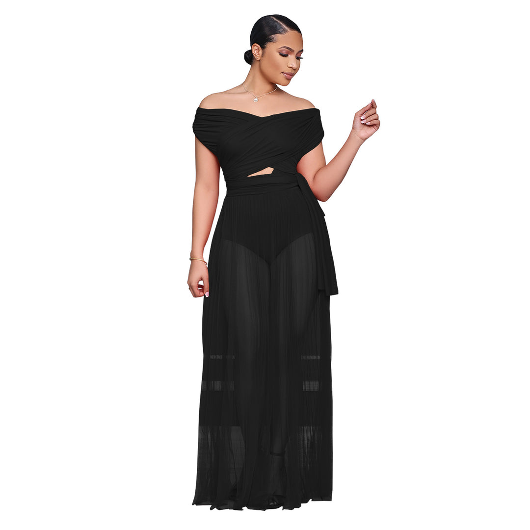 Dame elegant maxikjole med off-shoulder design og klassisk snit Stilla