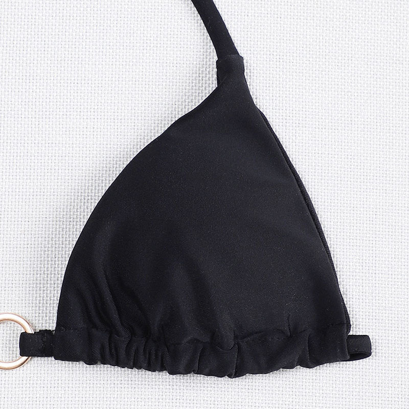 Dame triangel-bikini med fashionable metal accenter Skovae
