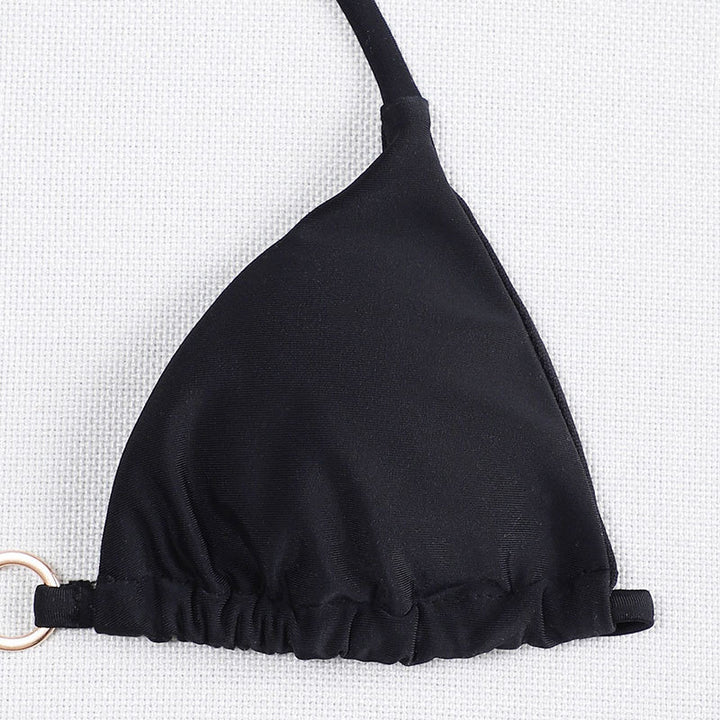 Dame triangel-bikini med fashionable metal accenter Skovae