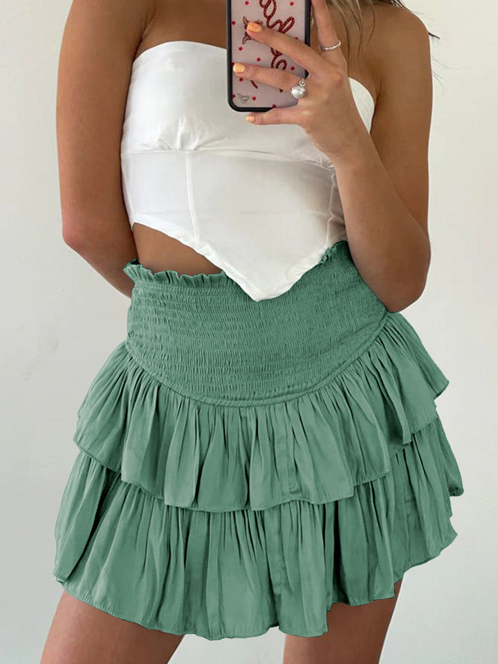 Dame luftig rynket shorts-nederdel Stilla