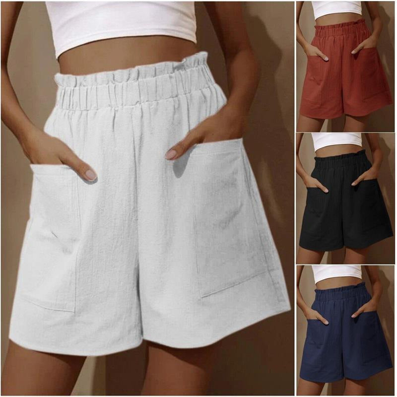 Dame Casual Højhævede Shorts med Lommer Stilla