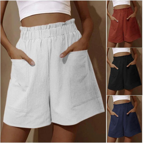 Dame Casual Højhævede Shorts med Lommer Stilla