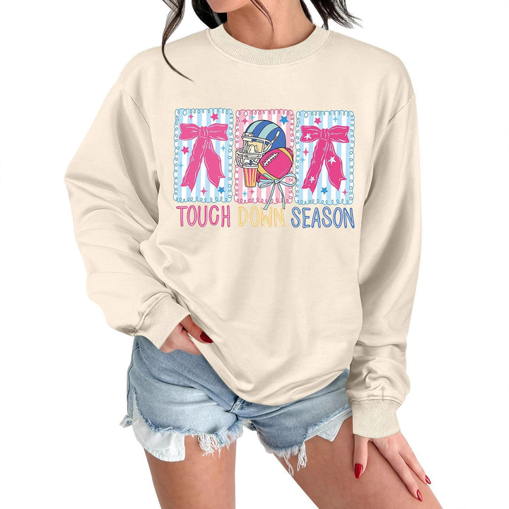 Kvinders sweatshirt med kreativ fodboldmotiv og afslappet snit Stilla