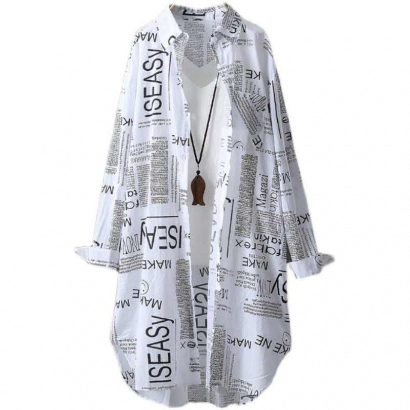 Dame Lettrykt Kimono Jakke Stilla