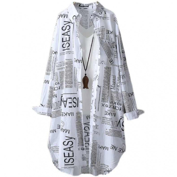Dame Lettrykt Kimono Jakke Stilla