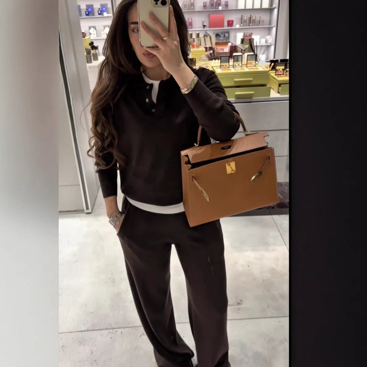 Kvinders elegante premium loungewear sæt med moderne snit og åndbart stof Stilla