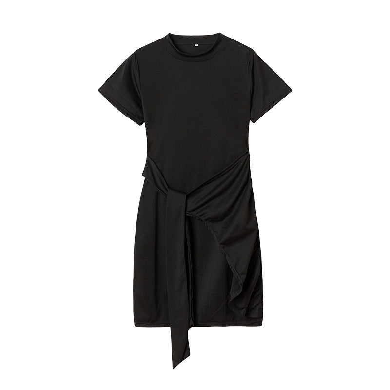 Dame Fritids Draperet T-Shirt Kjole Stilla