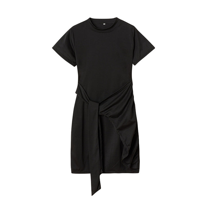 Dame Fritids Draperet T-Shirt Kjole Stilla