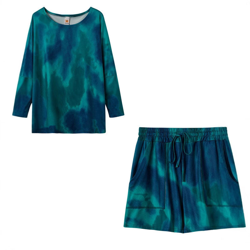 Dame afslappet sæt bestående af top og shorts med moderigtig farvegradient Stilla