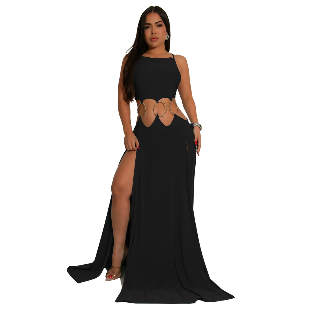 Damer Elegante Maxikjole med sidelæns cut-outs og detaljeprydet bånd Stilla