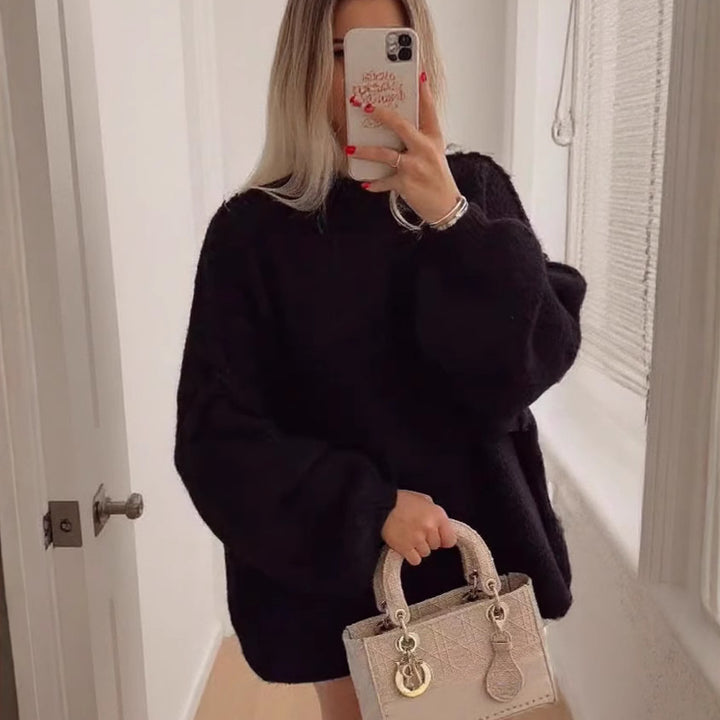 Kvinders oversized strikket sweater med en hyggelig pasform og moderne ærmer Stilla