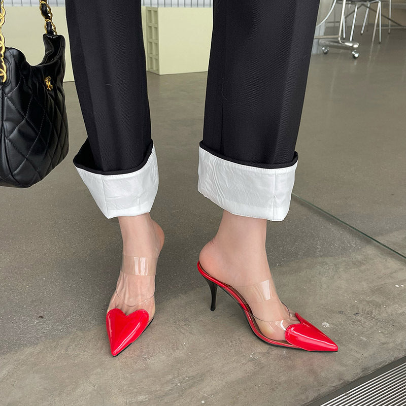 Dame Slingback Hæle med gennemsigtige remme og elegant spids tå Stilla