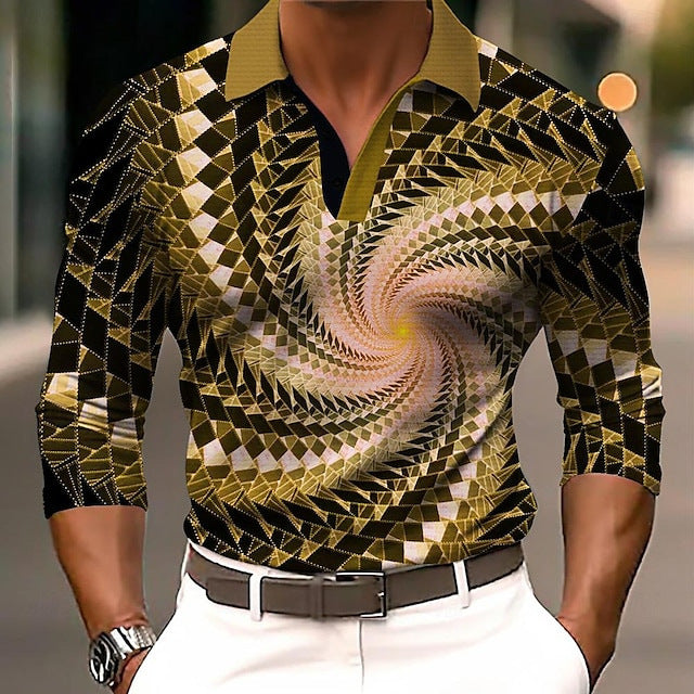 Herrer Poloshirt med moderne hypnotisk design og kvalitetsstof Stilla