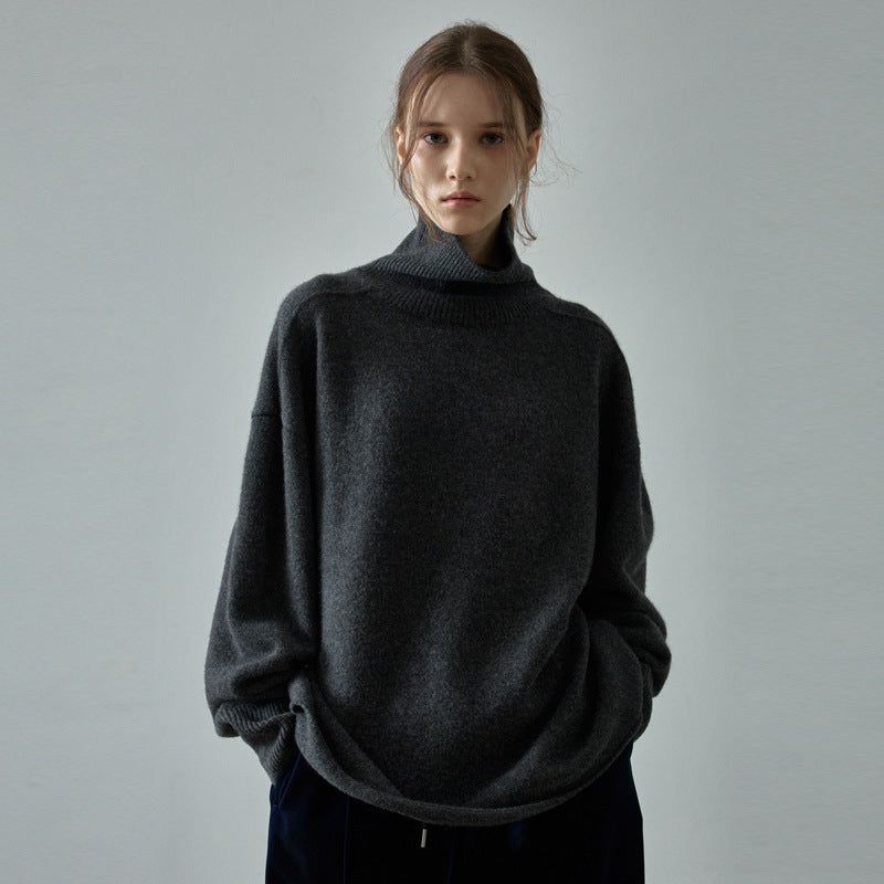 Dame Oversized Rullekravepullover i luksuriøs uldblanding Stilla