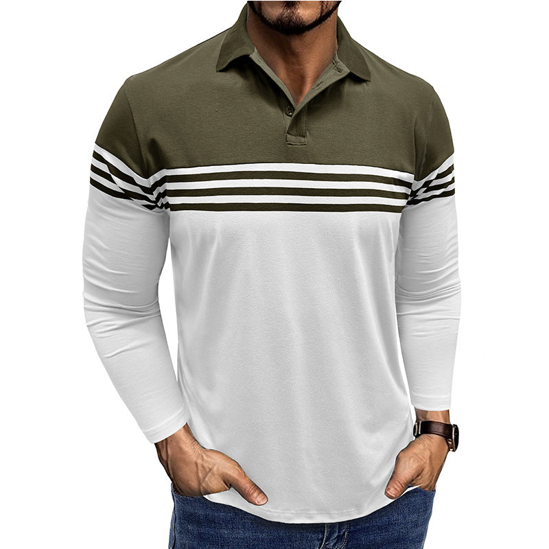 Herrer Poloshirt med moderigtigt stribemix og kvalitetsbomuldsstof Stilla
