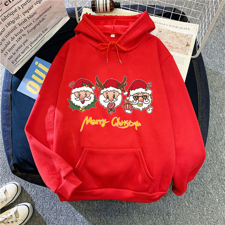Kvindernes hætte sweatshirt med festligt juletmotiv Skovae
