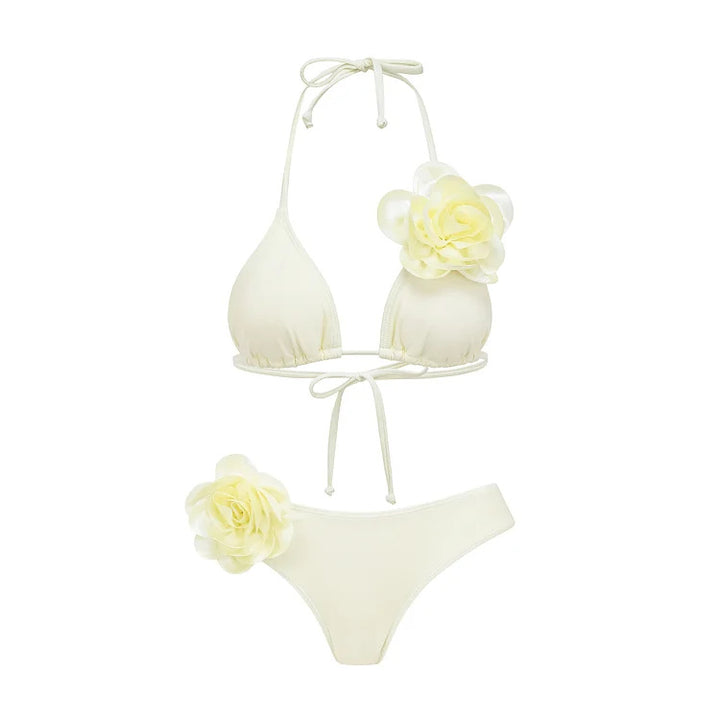 Dame bikini-sæt med blomsterdetaljer Skovae