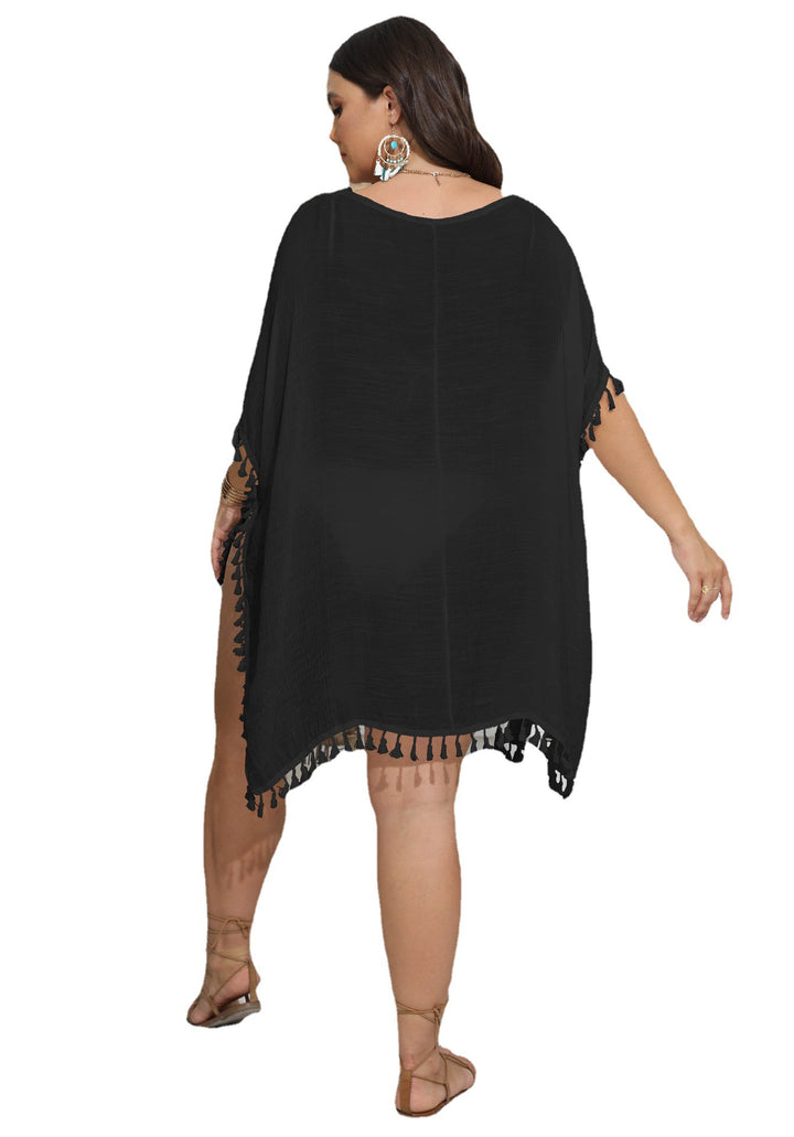 Dame elegant hæklede strandponcho Skovae