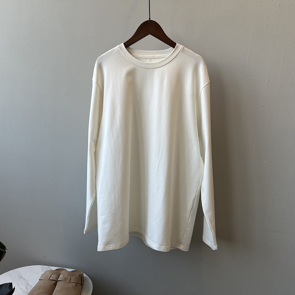 Dame Lækkert Langærmet T-shirt med moderne Sidesplitter og Rund Halsudskæring Stilla