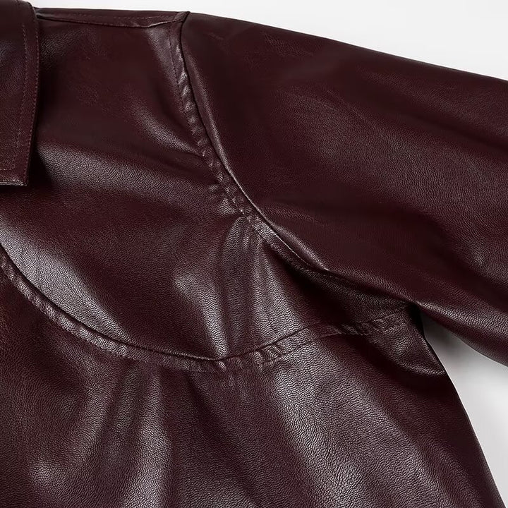 Dame Casual Jakke med Høj Krave og Elastisk Talje