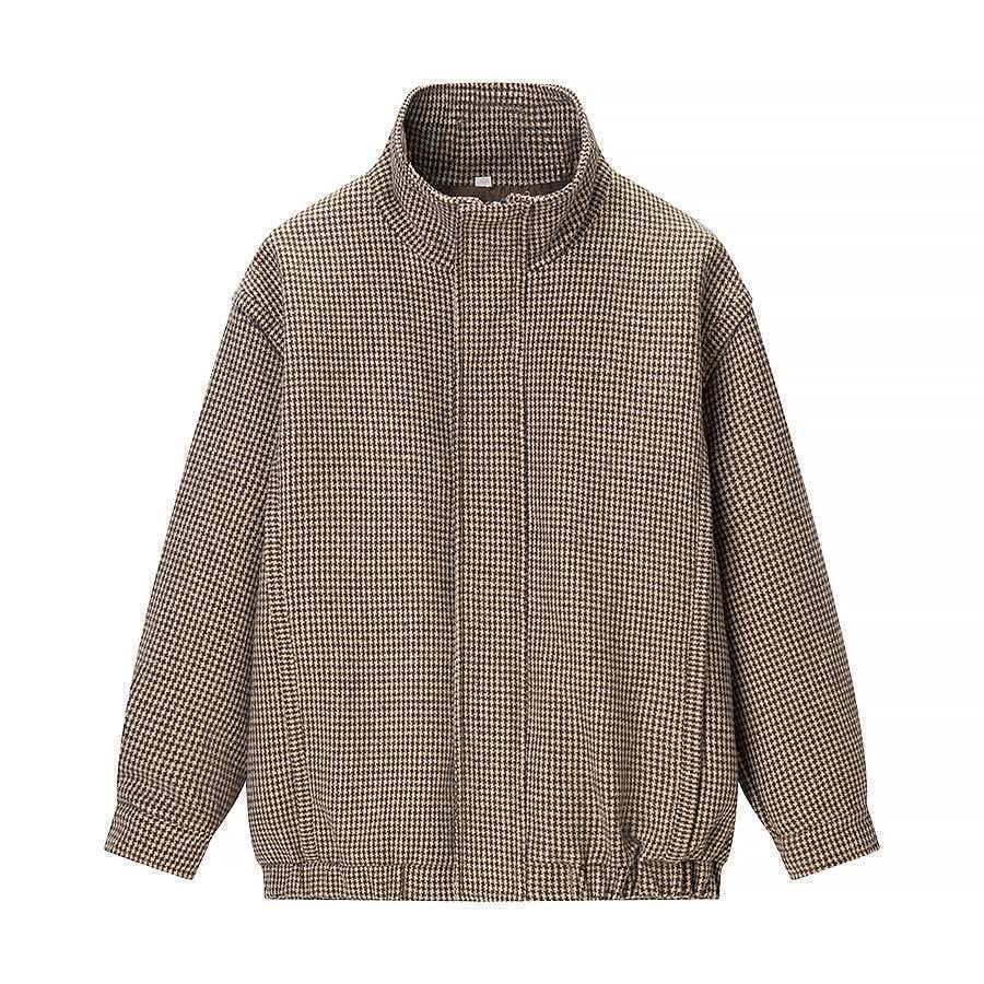 Kvinders overgangsjakke med moderne houndstooth mønster Stilla