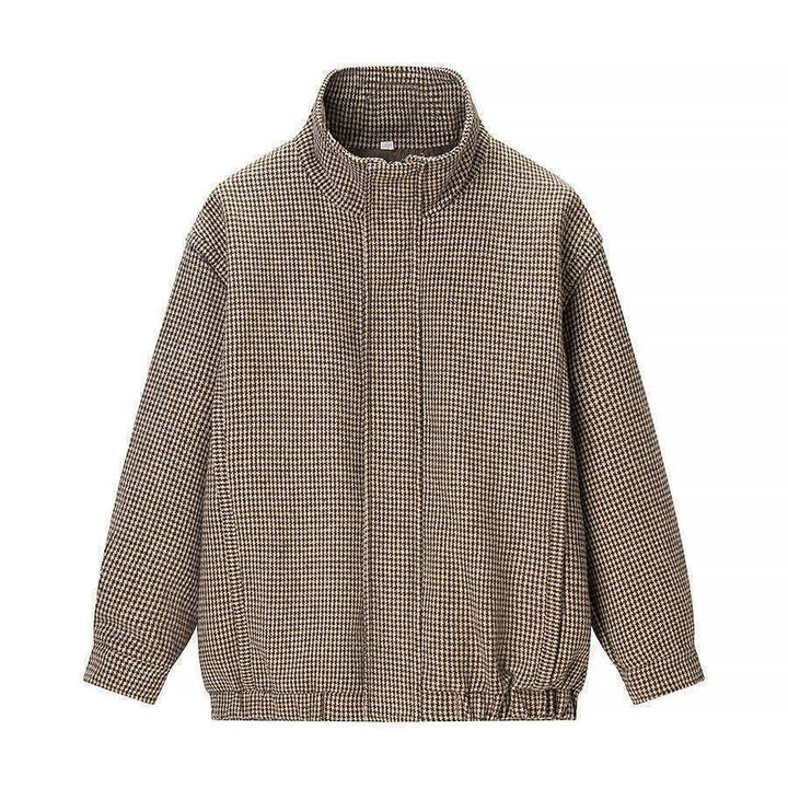 Kvinders overgangsjakke med moderne houndstooth mønster Stilla