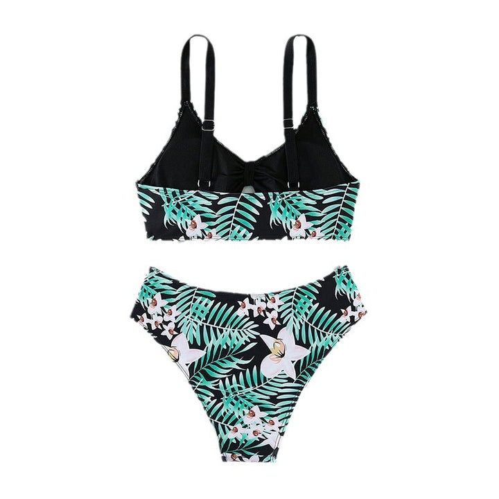 Damer Bikini-Sæt med blomstret design og justerbare stropper Skovae