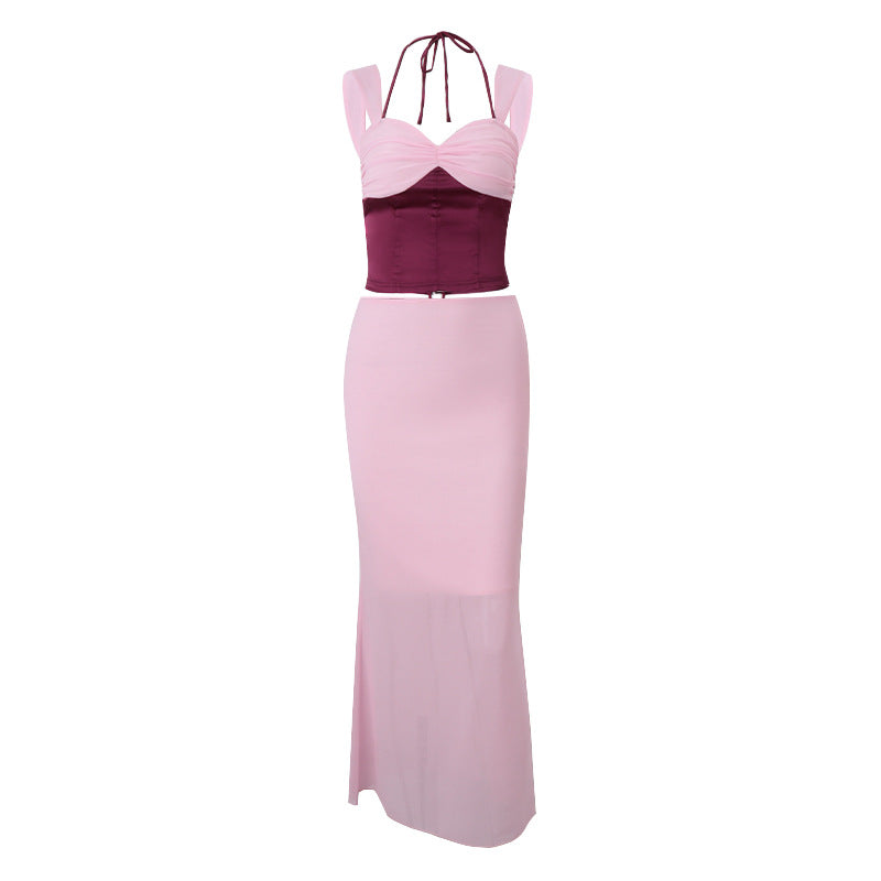 Dame To-delt Ensemble med Figurtilpasset Top og Lange Nederdel Stilla