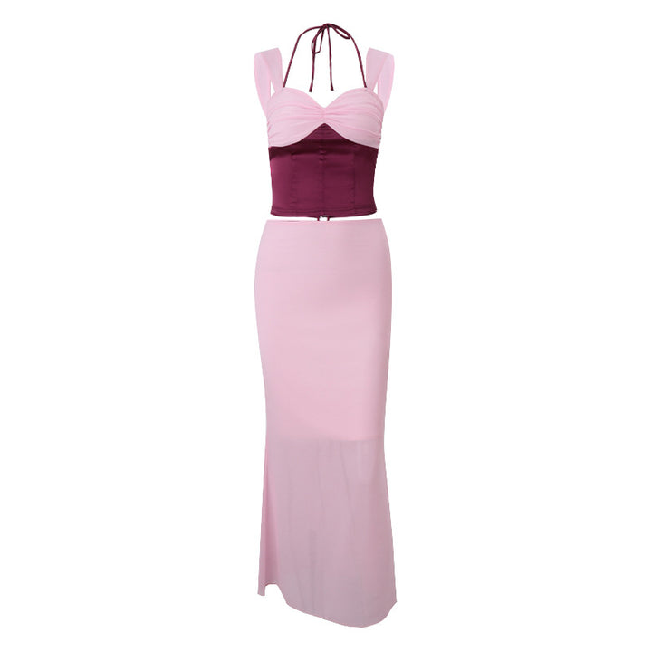 Dame To-delt Ensemble med Figurtilpasset Top og Lange Nederdel Stilla