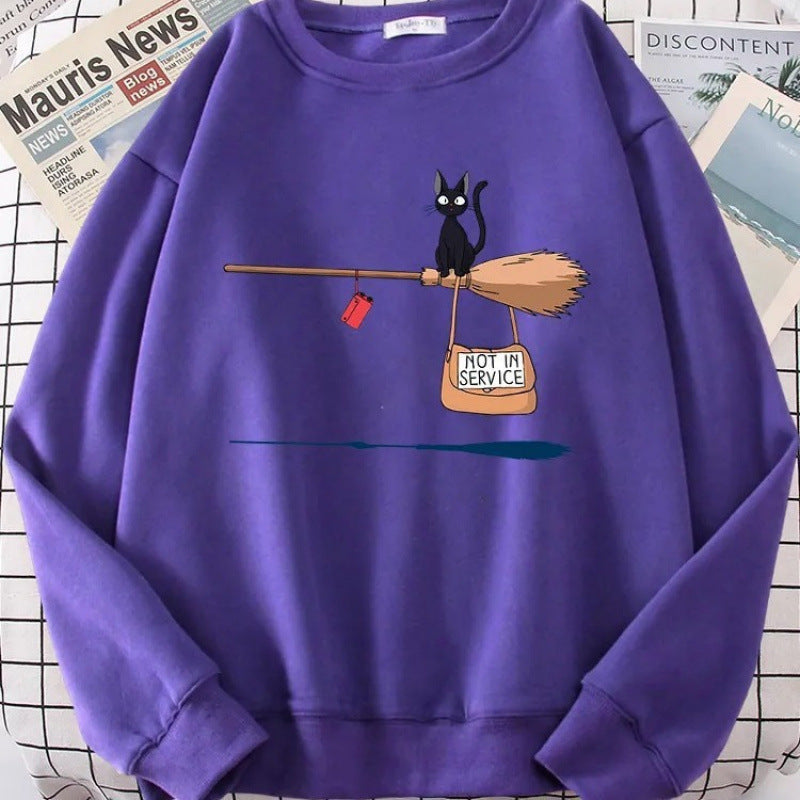 Kvinders sweatshirt med kreativ kat design Skovae