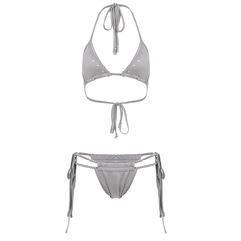 Damen Bikini-Set mit verstellbaren Trägern und funkelnden Elementen Skovae