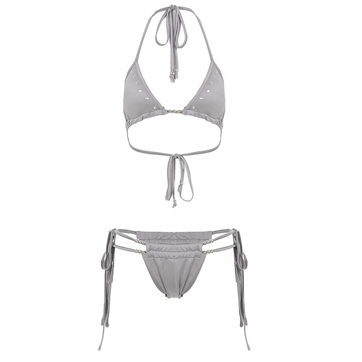Damen Bikini-Set mit verstellbaren Trägern und funkelnden Elementen Skovae