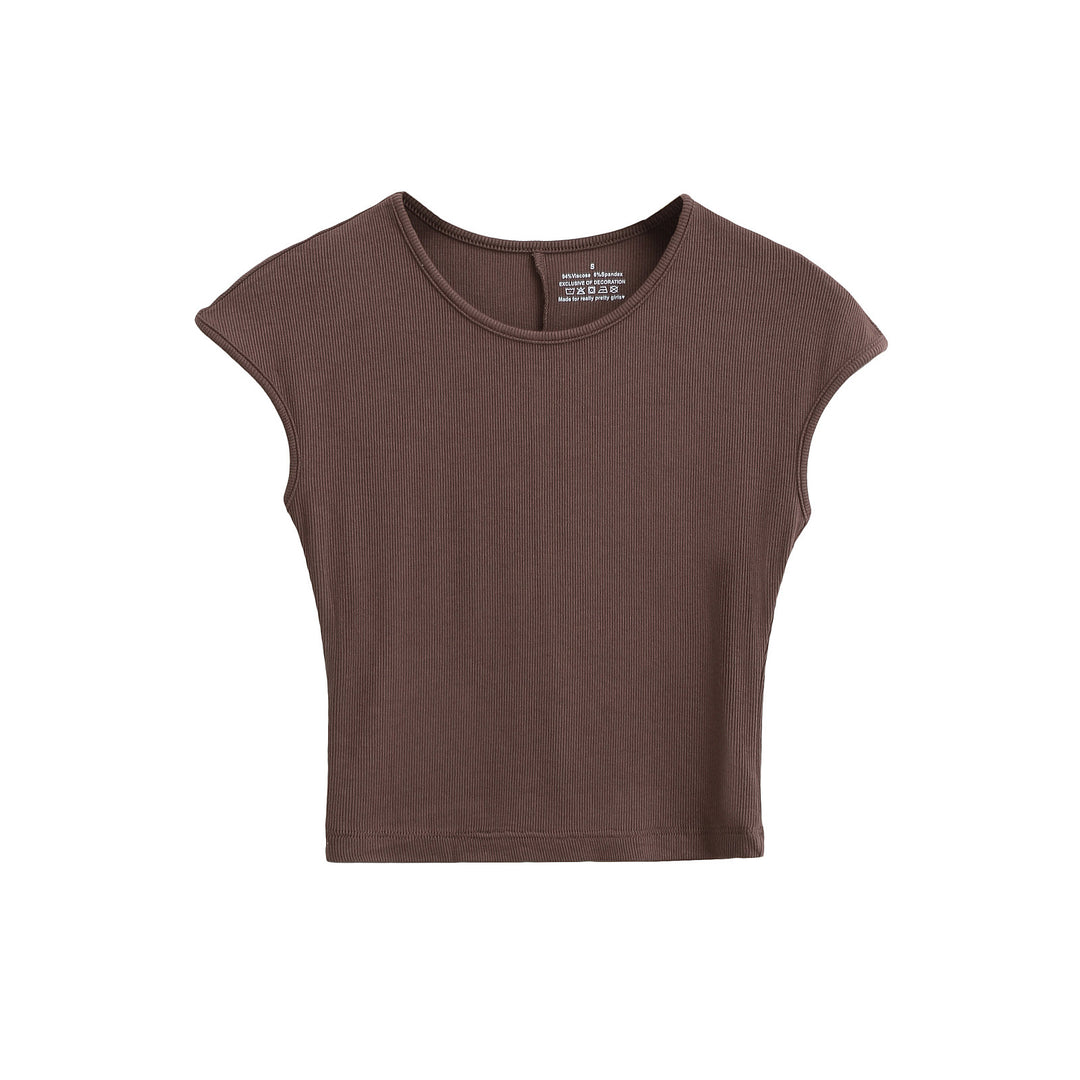 Damer afslappet kortærmet T-shirt med moderigtigt snit og elegant rundhalset udskæring Stilla